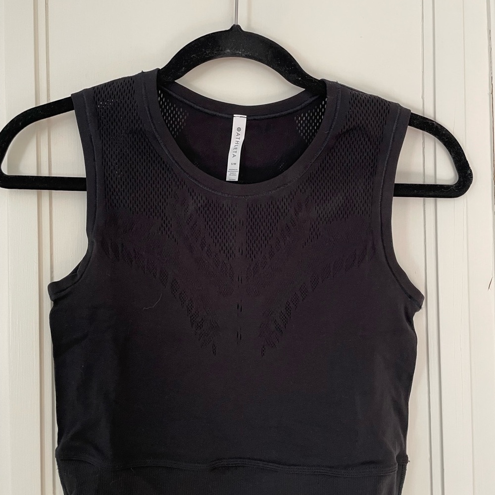 Athleta Black Mesh Tank Top
